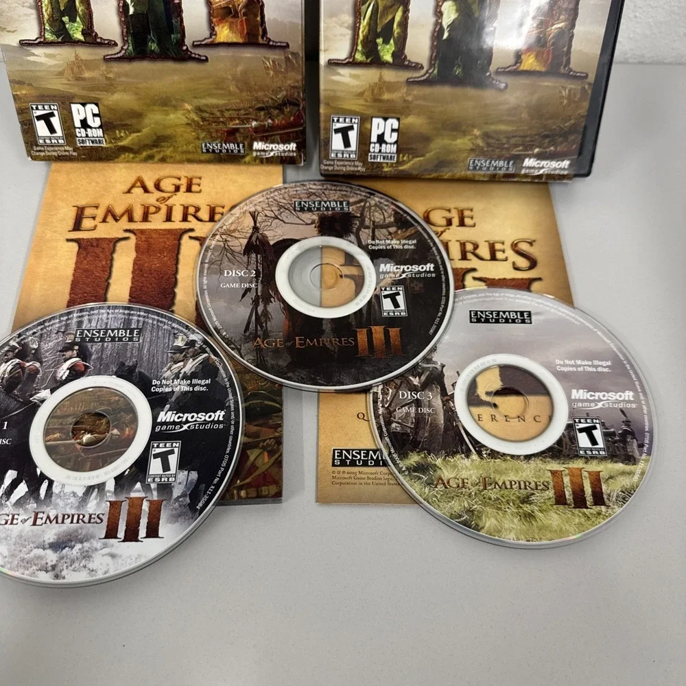 Age of Empires III (PC, 2005) 3-Disc Set Complete PC‎ CD-ROM (Windows XP)